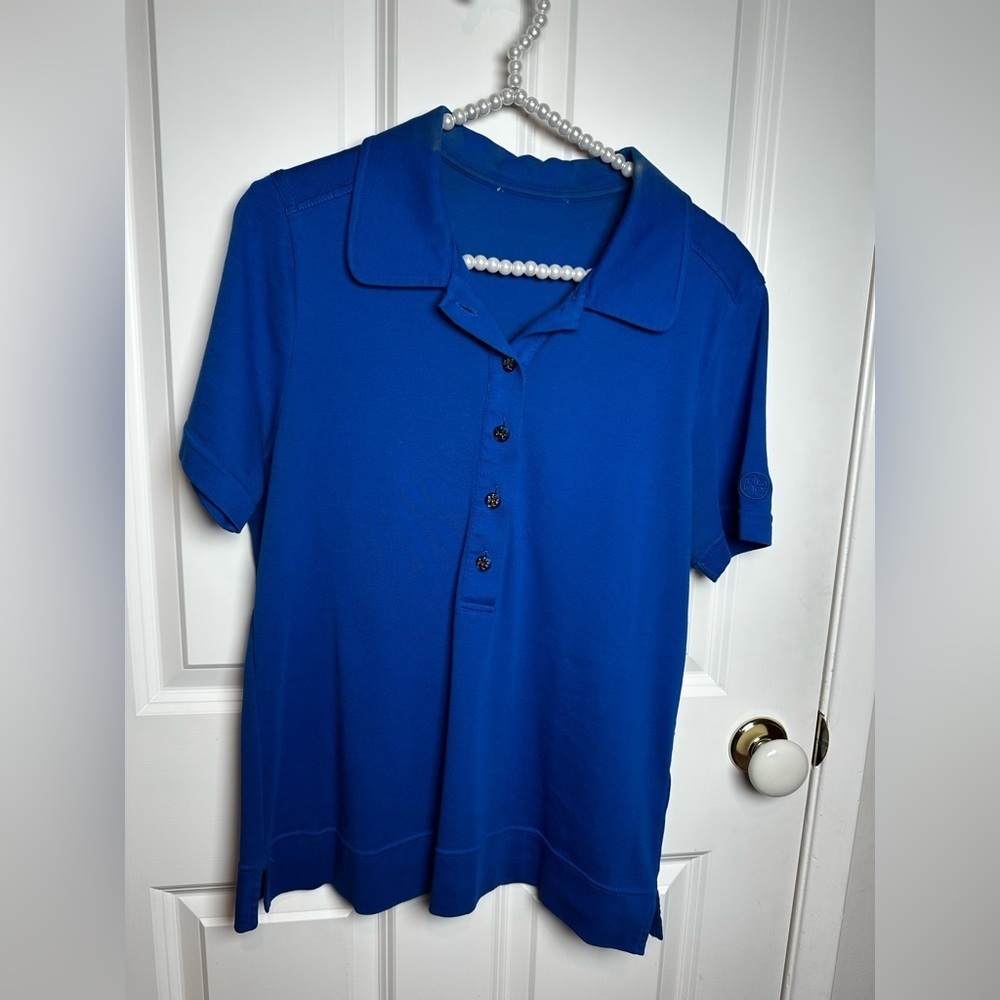 Tory Burch Blue Short Sleeve Polo Top